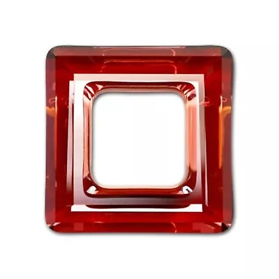 Red Magma Swarovski Crystal #4439 Square Frame Pendant  20mm • $7.99