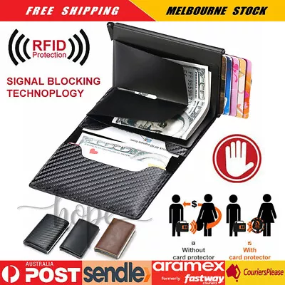 $9.99 • Buy Credit Card Holder New Leather Men's Money Cash Wallet Clip RFID Blocking Purse
