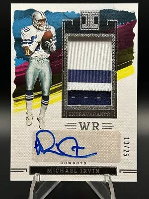 2023 Panini Impeccable Michael Irvin Extravagance Patch Auto 10/25 Game Worn Mem • $250