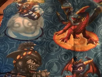 Skylanders Energy Conquers Twin Size Bed Sheet Fabric Craft Material Lot Of 2 • $21.11