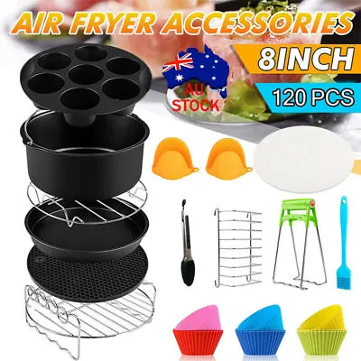 120PCS Air Fryer Accessories 8  Inch Rack Basket Mesh Tray Baking Replacement  • $35.56