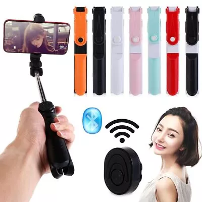 Mini Extendable Tripod Stand Selfie Stick 4 In 1 Wireless Telescopic Bluetooth • £8.28