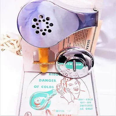 Vintage 1940s Chrome Metal CHIC Hair Dryer Original Box Mint Condition 1950s Mid • $119.99