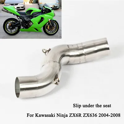 For Kawasaki Ninja ZX6R ZX636 2004-2008 Motorcycle Link Pipe Slip On Middle Tube • $61.47