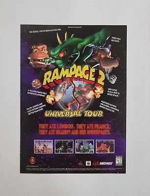 Rampage Universal Tour Nintendo 64 N64 Retro Print Ad Artwork Poster Wall Art • $14.98