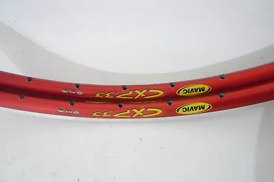 Mavic CXP33 700C 36 Spoke Hole Anodized Shiny Red Profiled Clincher Rim Set • $140