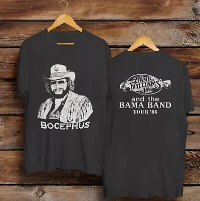 Hank Williams Jr. Bocephus Tour Black Cotton T-Shirt Vtg Style Gift For Fans • $19.98