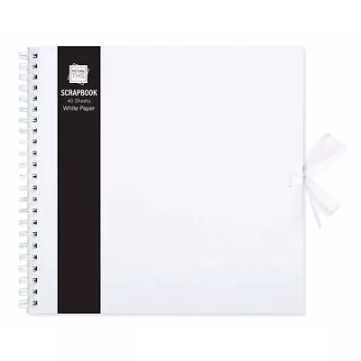 White Scrap Book - Large Memories Gift Idea Photos Journal Album Square DIY • £9.19