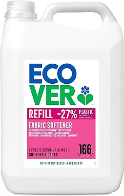 Ecover Fabric Softener Refill 5L 5 L Conditioner Apple Blossom 5 Liter 166 Wash • £10.45