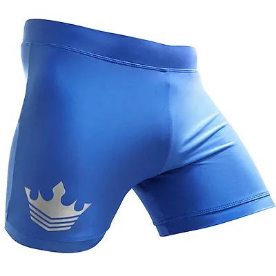 MEISTER VALE TUDO CROWN FIGHT SHORTS - BLUE Compression MMA BJJ Muay Thai Boxing • $26.99