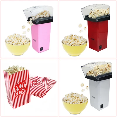 £12.99 • Buy Electric Hot Air Popcorn Maker Popper Making Machine Pink Red White 8pk Bags