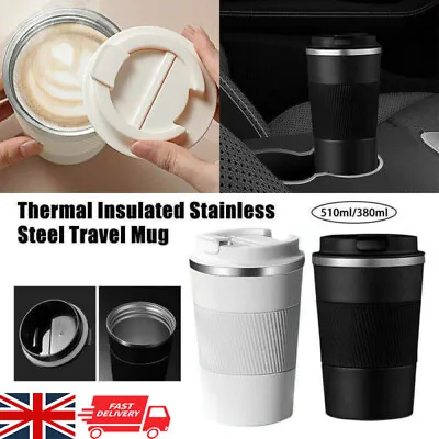 £12.59 • Buy Insulated Coffee Mug Cup Travel Thermal Stainless Steel Flask Vacuum Leakproof