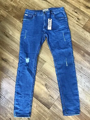 Von Dutch Kustom Kulture Men’s Vesta Slim Fit Distressed Jeans 36R W36 L32 NWT • $37.29
