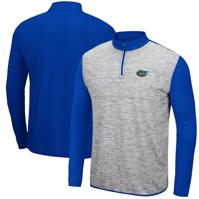 Florida Gators Jacket Mens Large Grey Blue Colosseum Prospect 1/4 Zip Pullover • $25.89