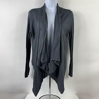 H&M Cardigan Womens Medium 3/4 Sleeve Modern Classic Gray Rayon Asymmetrical Hem • $13.99