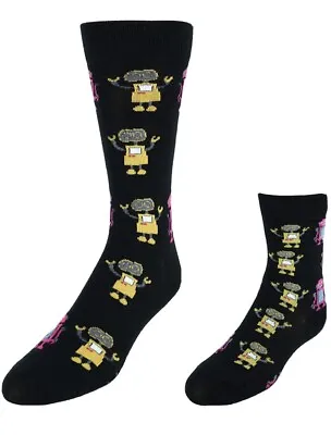 Daddy And Me Socks Set Father/Son Robot Socks Men Boys Novelty Crew Gift LG • $10.95