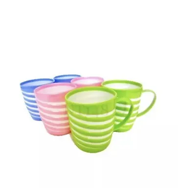 £8.99 • Buy Dynasty Plastic Mugs Tea Coffee Travel Picnic Party Mugs Assorted Colours 6pc 