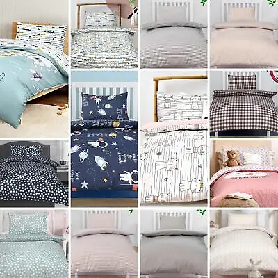 Baby Toddler Duvet Cover Cot Travel Junior Bed 100% Cotton Bedding Set • £8.99