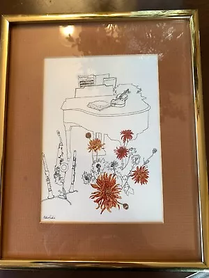 Millicent Tomkins Lithograph Print Music Framed Art Piano Modernist Spider Mum's • $74.50