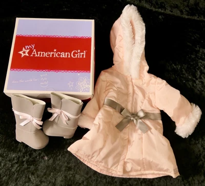 £14 • Buy American Girl Pretty Pink Coat In Original Box, 18  Doll Dress Set