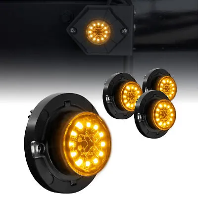 $190 • Buy 4pc Amber 12W LED Hideaway Strobe Light SAE Waterproof Police Tow Truck Grill