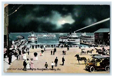 1911 Cedar Point Boat Landing By Moonlight Sandusky Ohio OH Antique Postcard • $39.95