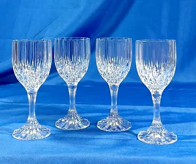 Vtg Set Of 4 Mikasa Park Lane Wine Water Goblet Glasses 6 3/4” Tall Stem Crystal • $39.95