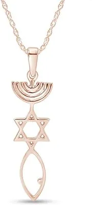 Messianic Seal Pendant Necklace In Sterling Silver 925 For Women's • $56.86