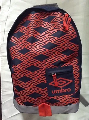 Umbro Titus Backpack/rucksack/school Bag Grey/red-orange/black New With Tags • £7.79