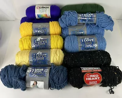 12 Skeins Mixed Lot Yarn- I Love This Yarn -  Caron Simply Soft  -  Ref Heart  • $15.50