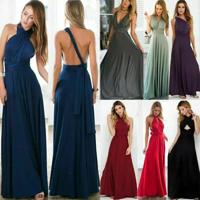 Womens Convertible Multi Way Wrap Bridesmaid Formal Long Maxi Gown Evening Dress • $22.91