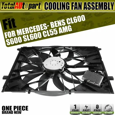 Radiator Engine Cooling Fan Assembly For Mercedes-Benz C215 W220 R230 CL600 S600 • $253.29