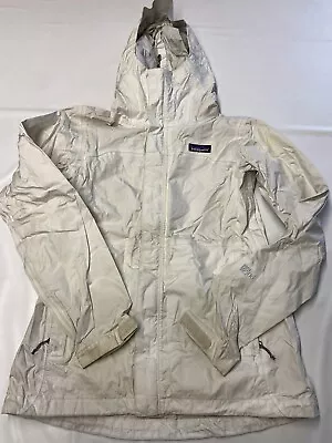 Womens PATAGONIA Beige H2no Torrentshell Rain Jacket Sz XS • $44.99