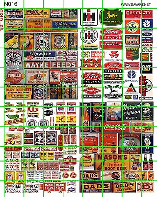 N016 Dave's Decals N Scale Farm Seed Grain Rural Signage Tractor Farm Decals Set • $8.59