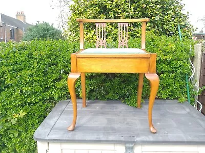 Antique Wooden Piano Stool On Cabriole Legs • £55