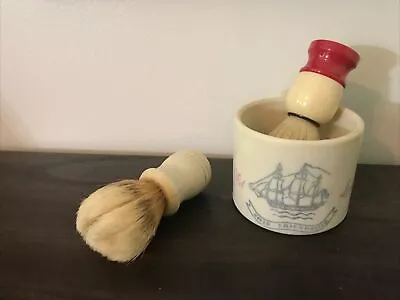 Vintage Old Spice Shaving Mug With 2 Shaving Brushes  • $14.99