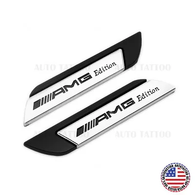 Universal Fender Marker Car AMG Edition Black Logo Badge Emblem Sport Nameplate • $14.99