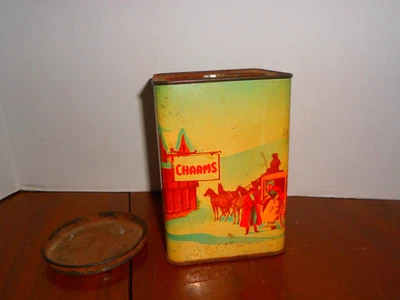 $30 • Buy Vtg CHARMS CO. CANDY CONTAINER TIN CHRISTMAS HOLIDAYS, N.J.USA HTF