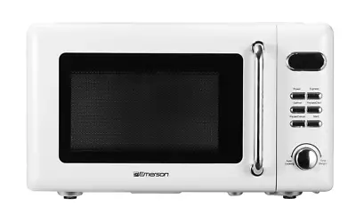 Emerson 0.7 Cu Ft 700 Watt Retro Digital Microwave Oven White 5 Power Levels • $90.24