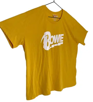 David Bowie Yellow T-Shirt Size XXL T-Bar Unisex Tee Top In Very Good Condition • $20.68