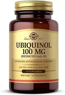 Solgar Ubiquinol 100mg 50 Softgels Food Supplement Sugar Salt Starch Free • £25.99