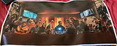 Avengers Canvas Wall Decor Marvel Super Heroes Last Supper Painting Print 32x16 • $19.99