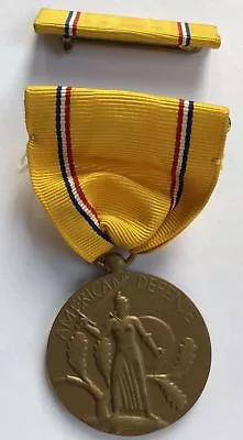 WWII US Military American Defense Medal Ribbon & Bar • $24.47