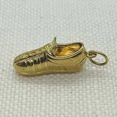 A Football Boot Vintage Gold Charm Pendant • $423.43