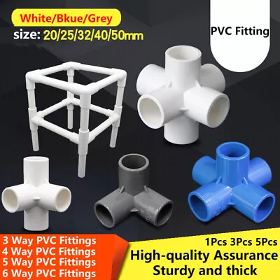 PVC Fitting 3-4-5-6 Way Furniture Grade Pipe Elbow Connector For Support Frame • $10.32