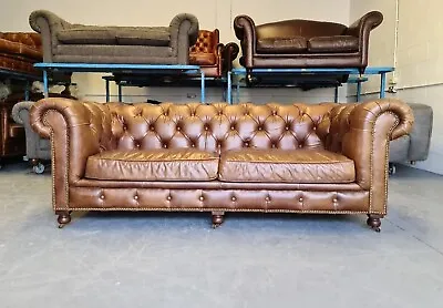 £1400 • Buy 218.Timothy Oulton Halo Earle Chesterfield 3 Seater Leather Sofa  🇬🇧