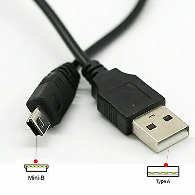 1m 2m 3m TomTom Garmin Cable USB Male A To Mini B 5 Pin Data Charging Cord Lead • £4.20
