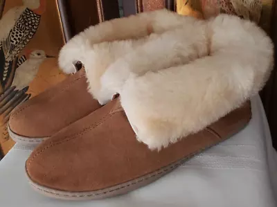 Minnetonka Sheepskin Ankle Boots Women's Size 10 Golden Tan  Style 3551 VGUC • $29.99