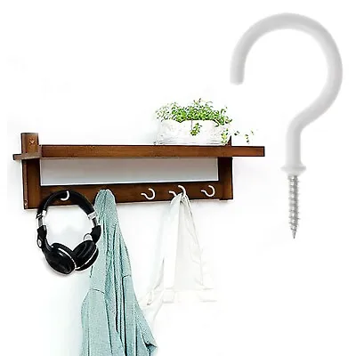 White Screw Hooks 5Pk Wall Ceiling Outdoor Shelf Cup Hanger Hanging Peg 5cm 2  • £3.98