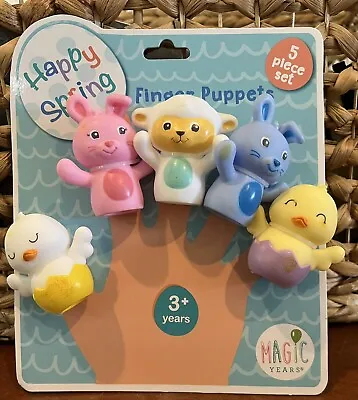 Happy Spring Finger Puppets 5 Piece Set 3+ Years Great For Bath Time • $5.94